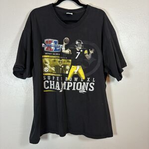 NFL Mens T-Shirt Black Super Bowl Champions Pittsburgh Steelers 2006 Size XXL
